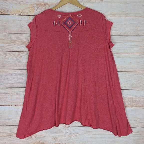 Johnny Was Size Medium M Boho Embroidered Tunic Top Corral Boxy Oversized - Picture 5 of 12